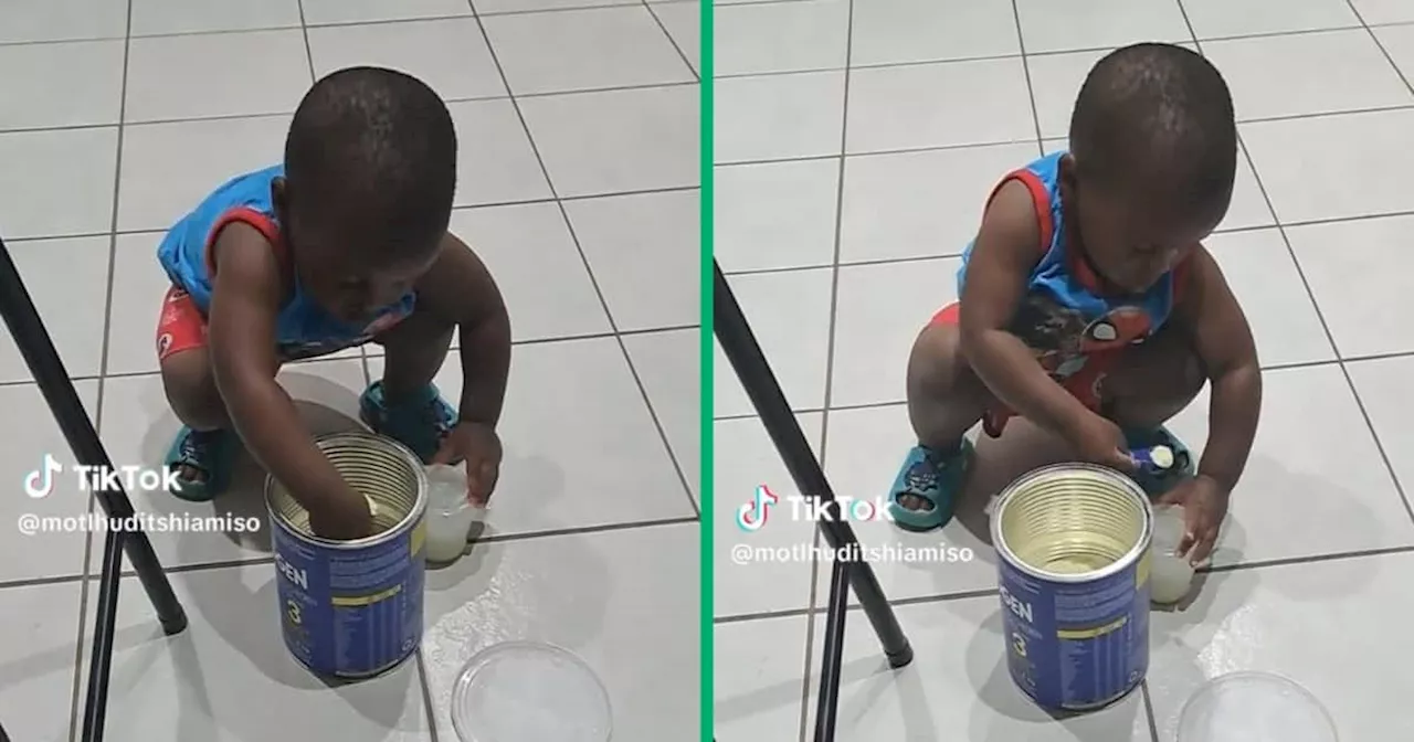 TikTok Video of Adorable Roodepoort Toddler Making Baby Formula Wows Mzansi: “He’s Independent Now”