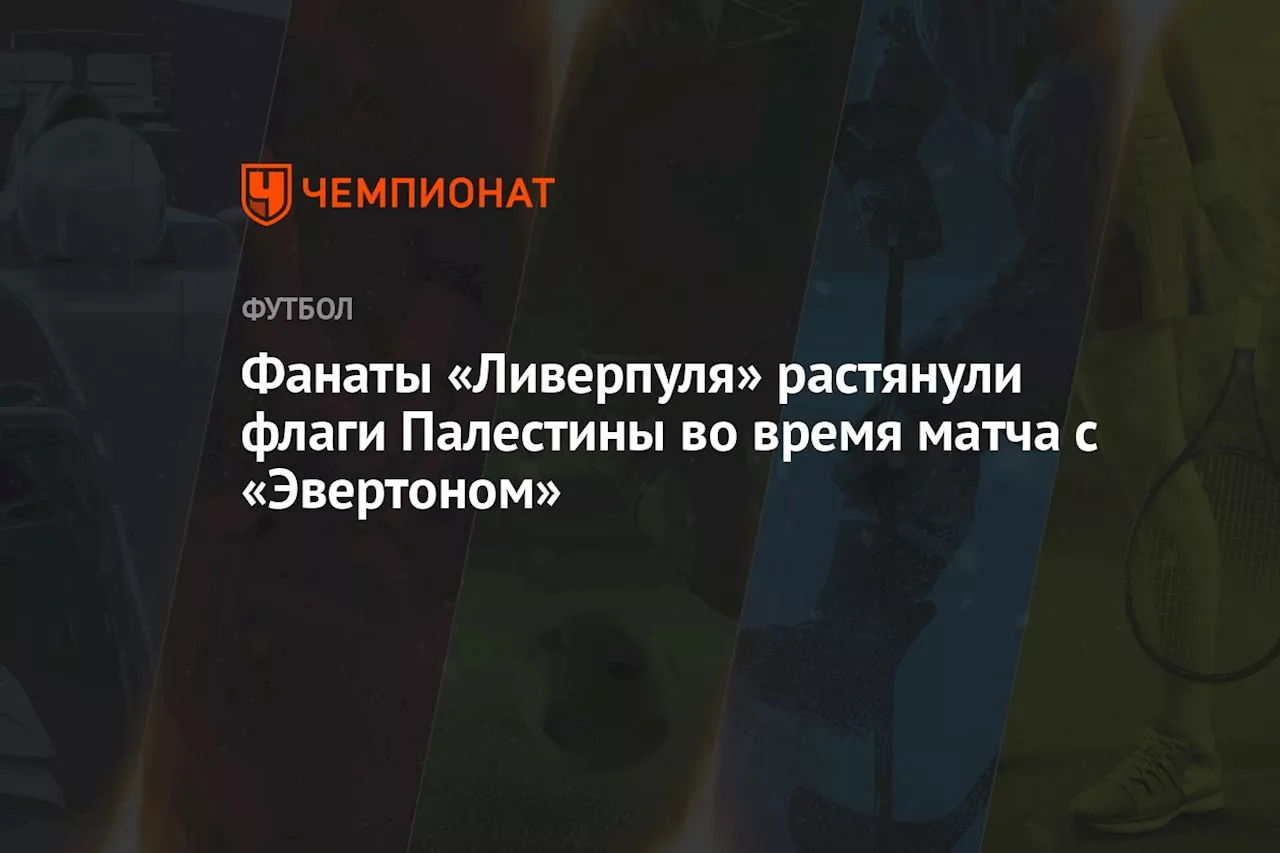 Фанаты «Ливерпуля» растянули флаги Палестины во время матча с «Эвертоном»