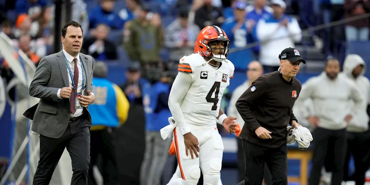 Browns QB Deshaun Watson’s playing status unknown after leaving Sunday’s game in first quarter