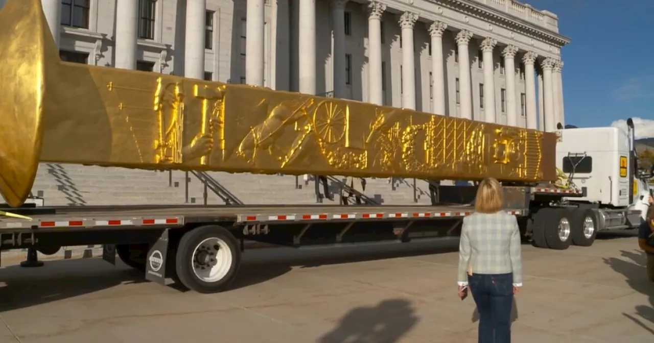 Golden Spike monument arrives 'home' in Utah