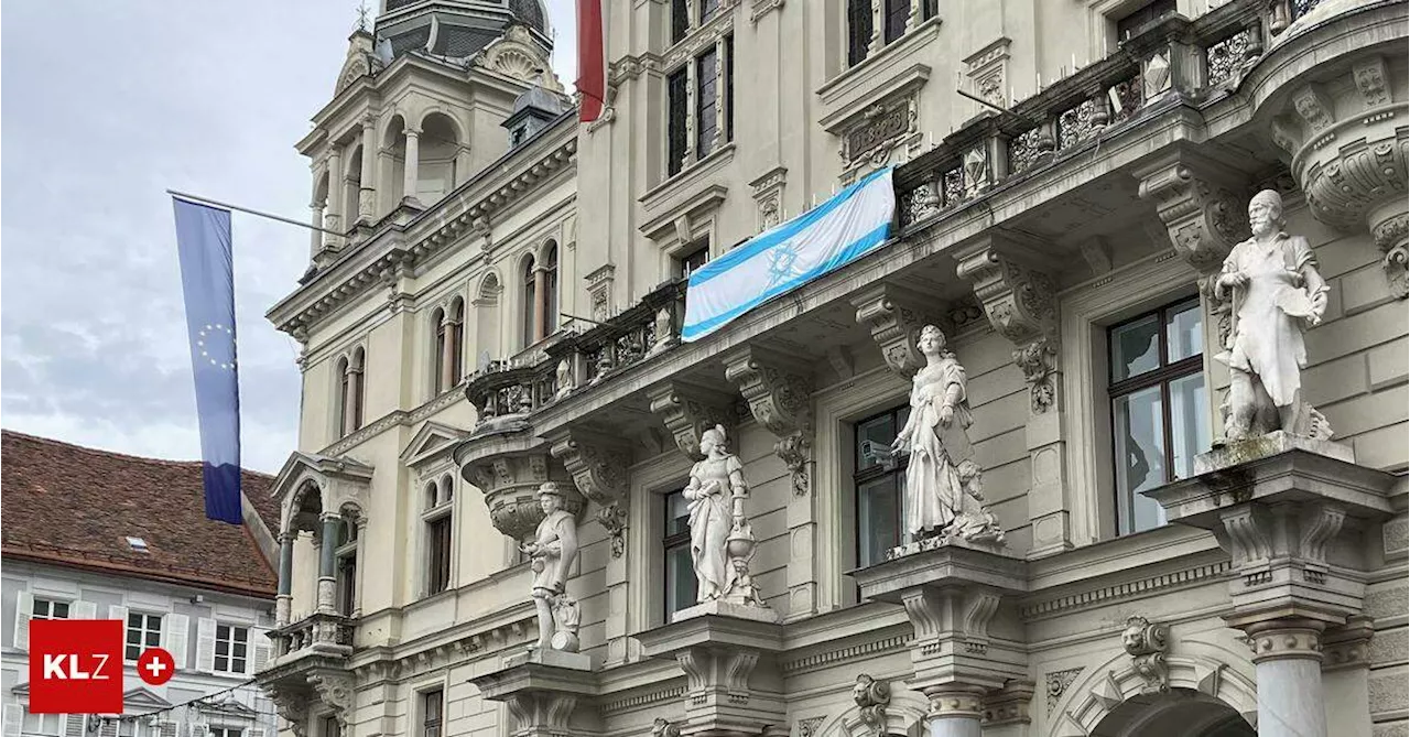 Nach Gemeinderatsbeschluss:Grazer Fahnenfrage: Warum die Israel-Flagge quer am Rathaus hängt