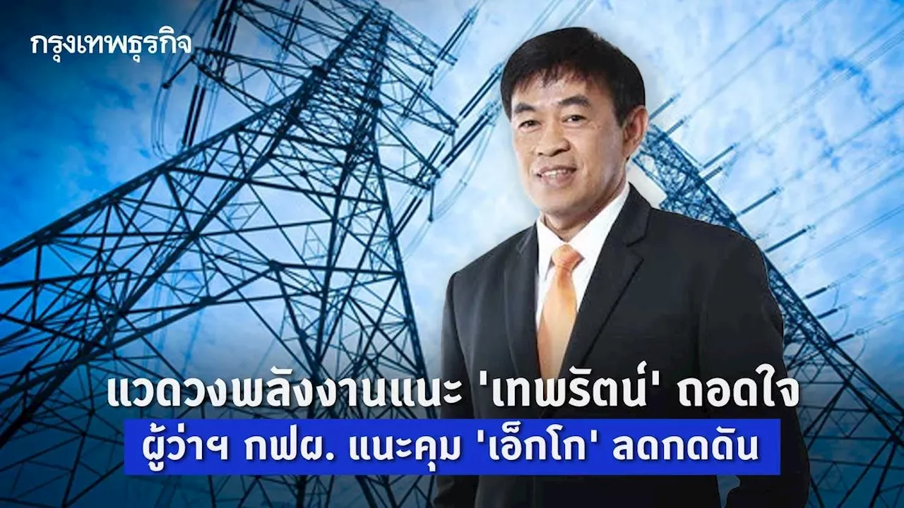 แวดวงพลังงานแนะ 'เทพรัตน์' ถอดใจ ผู้ว่าฯ กฟผ. คุม 'เอ็กโก' ต่อ ลดเสี่ยง-กดดัน