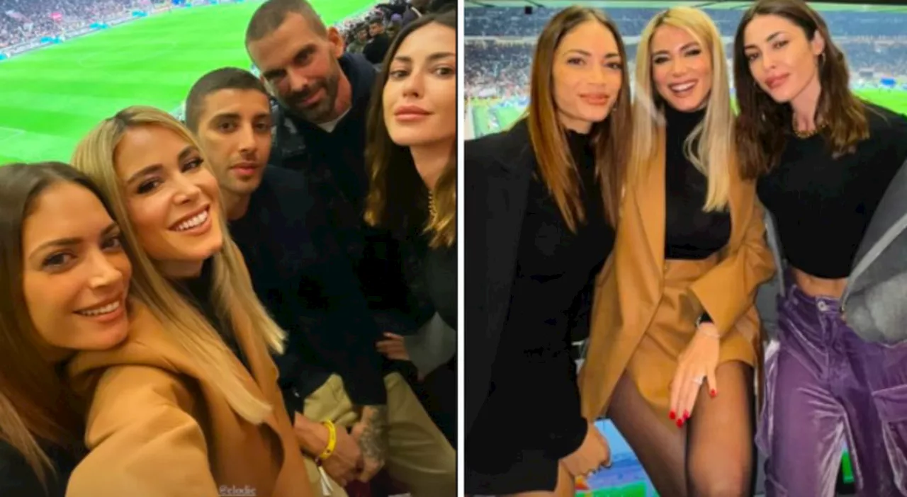 Diletta Leotta e Elodie insieme allo stadio con Andrea Iannone: «Al lavoro con i miei amici». Manca solo Loris