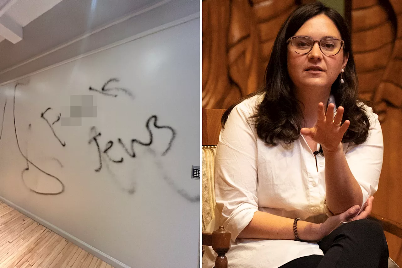 Vile antisemitic graffiti scrawled outsid 'How to Fight Anti-Semitism' author Bari Weiss' office