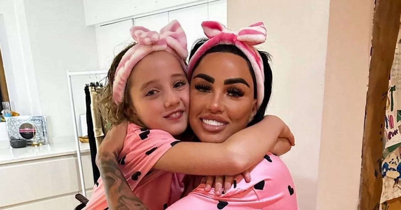 Katie Price and daughter Bunny cuddle in matching pink pyjamas in sweet snap