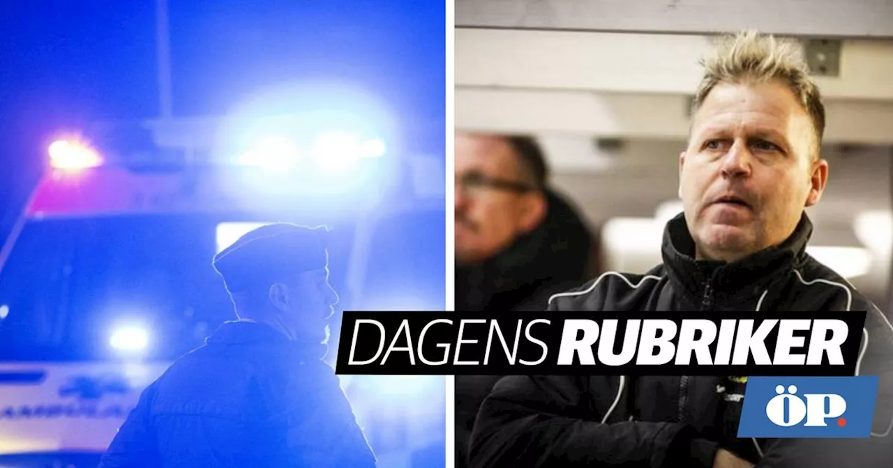 Måndagens rubriker: Idrottsprofil avliden • Stort varsel • Skadad man hörd