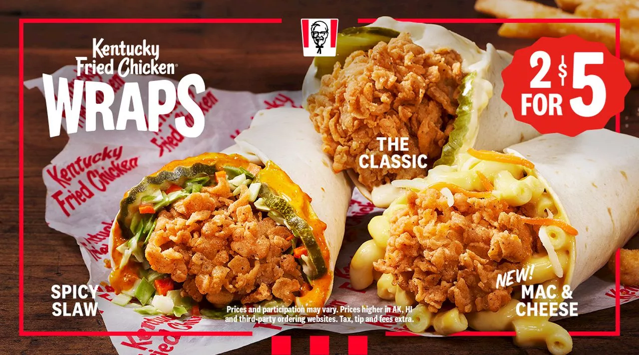 KFC will bring back its wraps and debut a new one with a cheesy twist