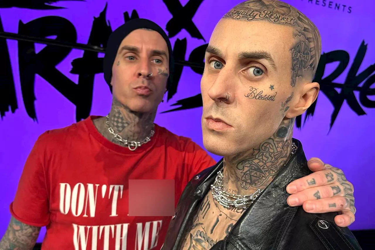 Travis Barker Poses with 'Clone' Wax Figure at Madame Tussauds in Las Vegas