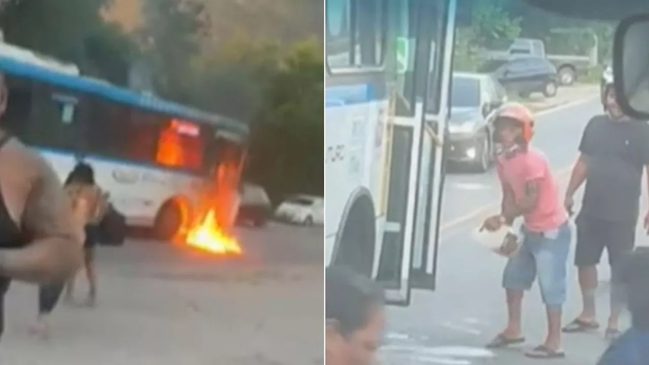 Novos vídeos mostram bandido queimando ônibus e pânico de passageiros no Rio