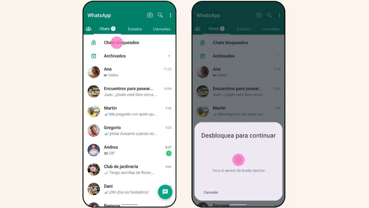 WhatsApp permitirá ocultar chats de contactos bloqueados y buscarlos con un PIN