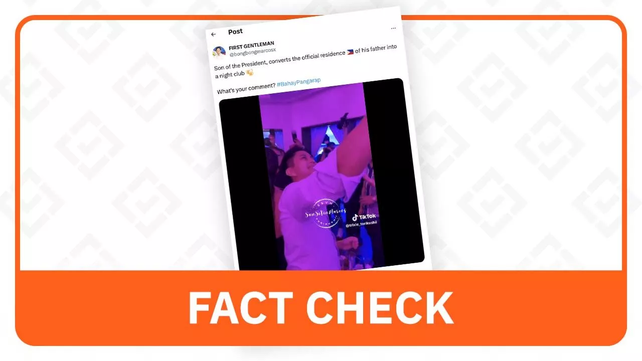 FACT CHECK: Sandro Marcos did not convert Bahay Pangarap into a nightclub