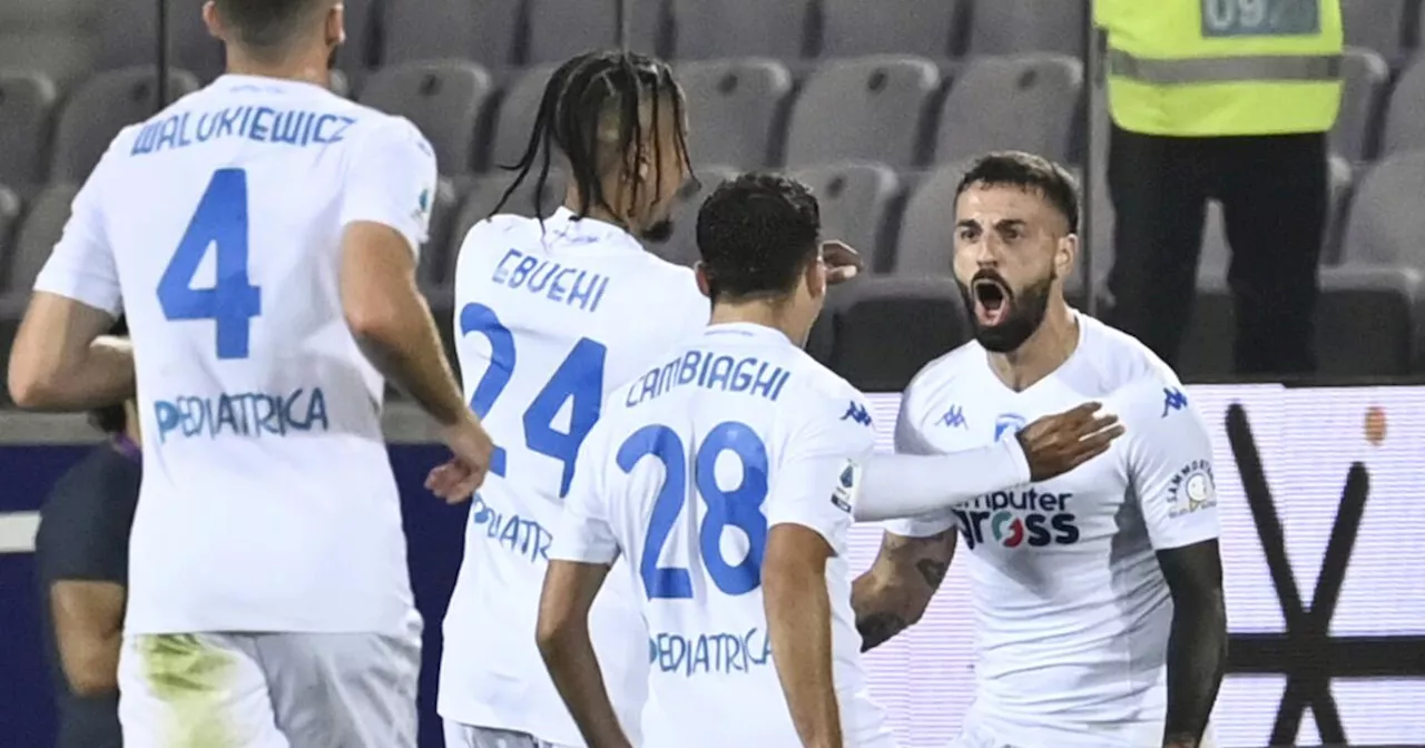 Empoli sorprende a Fiorentina 2-0 como visitante; Lecce empata 1-1 con Udinese