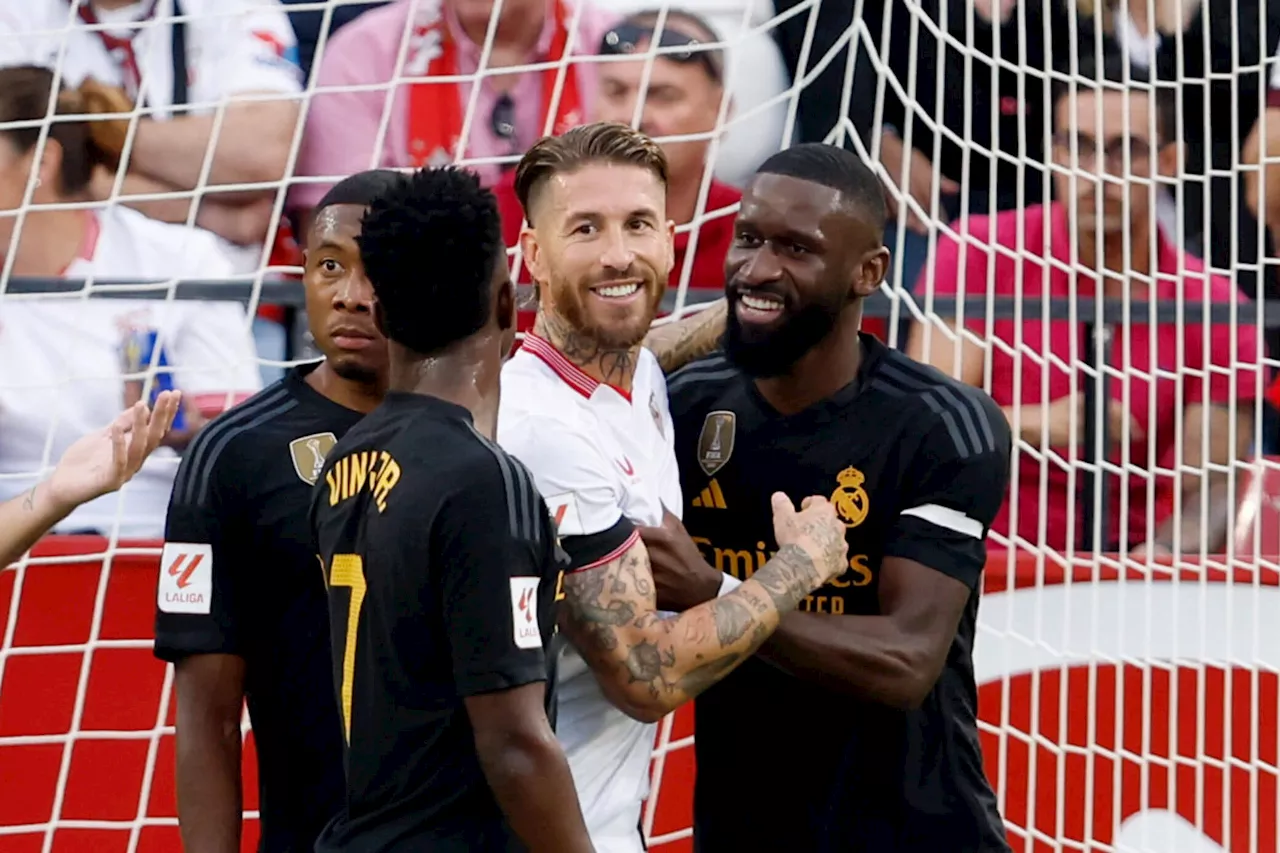 Sergio Ramos v Real Madrid: Shoves and smiles as Sevilla defender faces former club