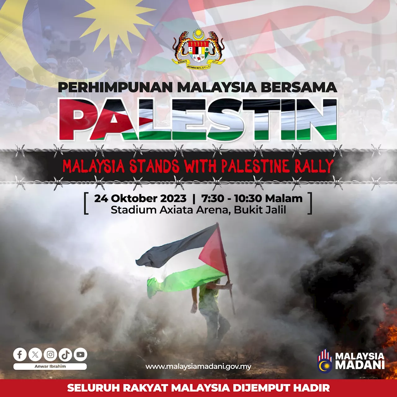 PM ajak rakyat Malaysia ke Axiata Arena esok, tanda solidariti rakyat Palestin