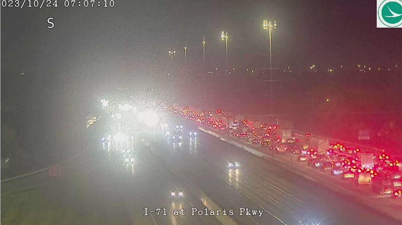 Heavy delays on I-71 South at Polaris Parkway due to 3-vehicle crash