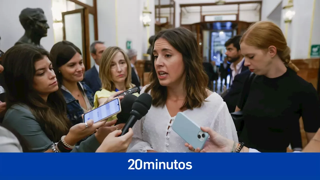 Irene Montero reconoce que Podemos no estaba al tanto del pacto entre PSOE y Sumar