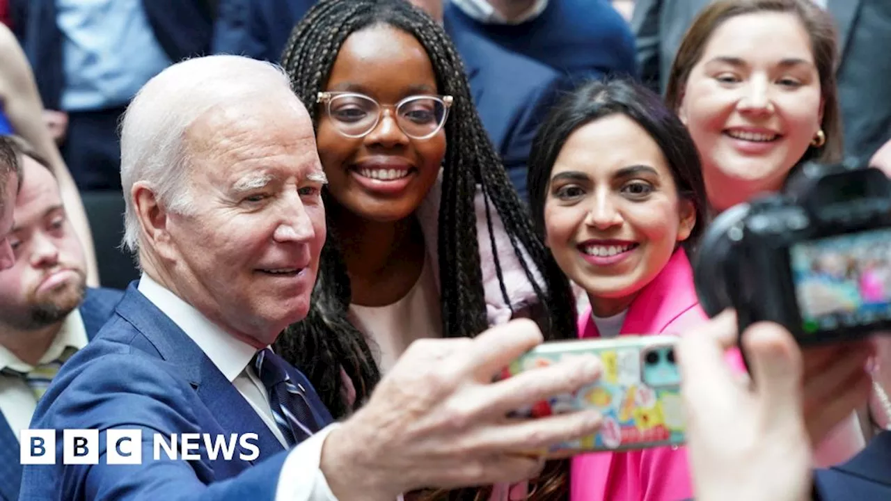 Joe Biden hails Northern Ireland young people on Belfast visit