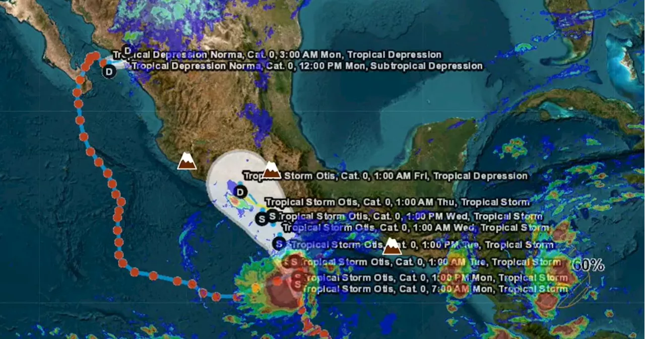 La tormenta tropical Otis podría tener fuerza de huracán al tocar tierra en el sur de México