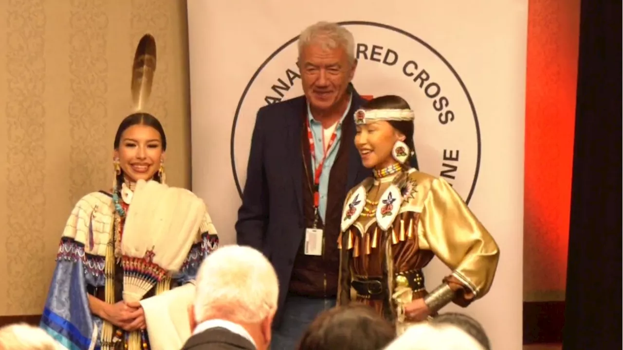 Tom Jackson, Charles Weaselhead awarded by the Canadian Red Cross