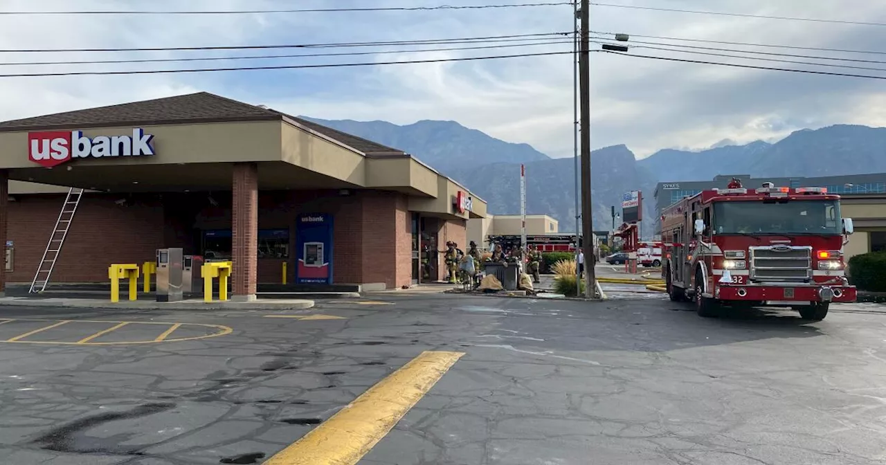 Firefighters battle 2-alarm fire at Orem bank