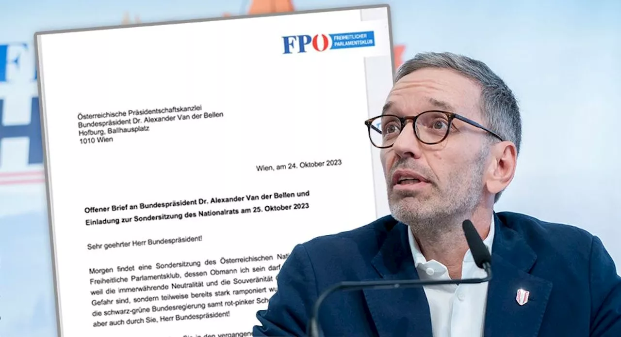 'Stark ramponiert' – Kickl schreibt VdB brisanten Brief