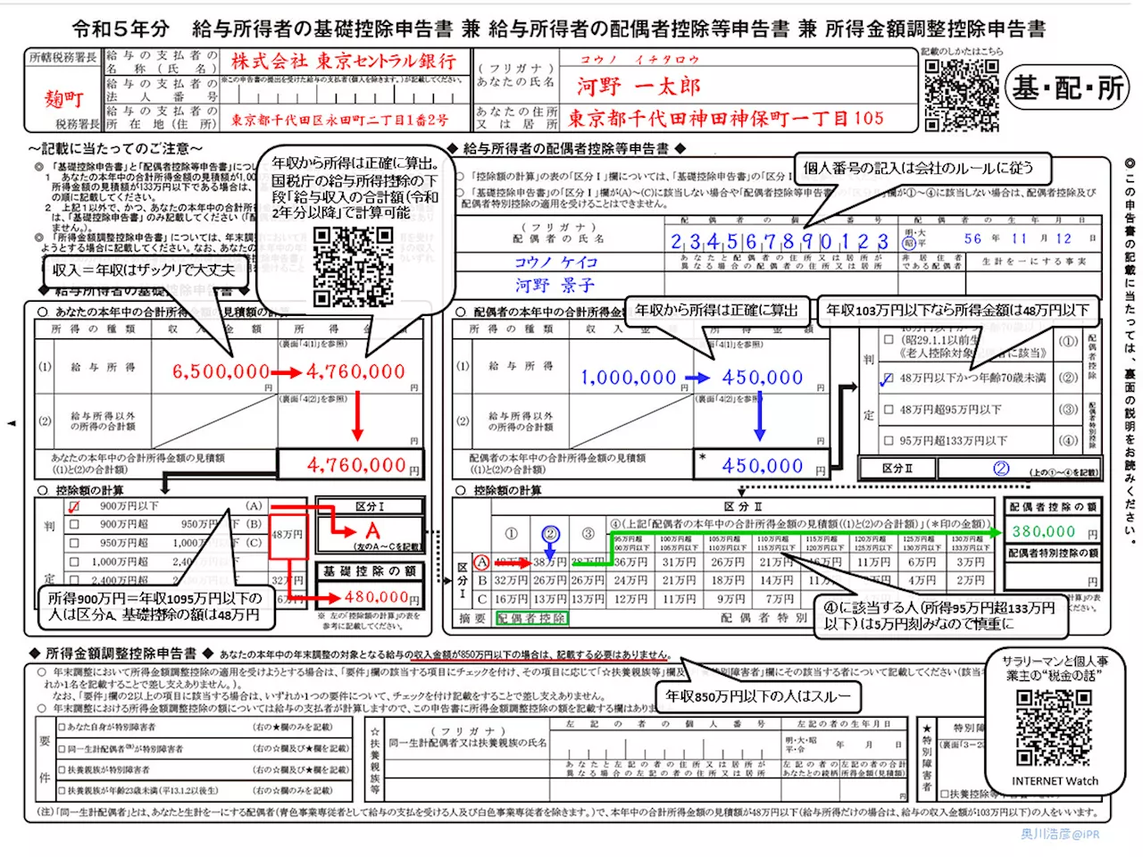 2023年(令和5年分)の年末調整の書き方 ～3枚の申告書の記入例を図解、今年の変更点は？