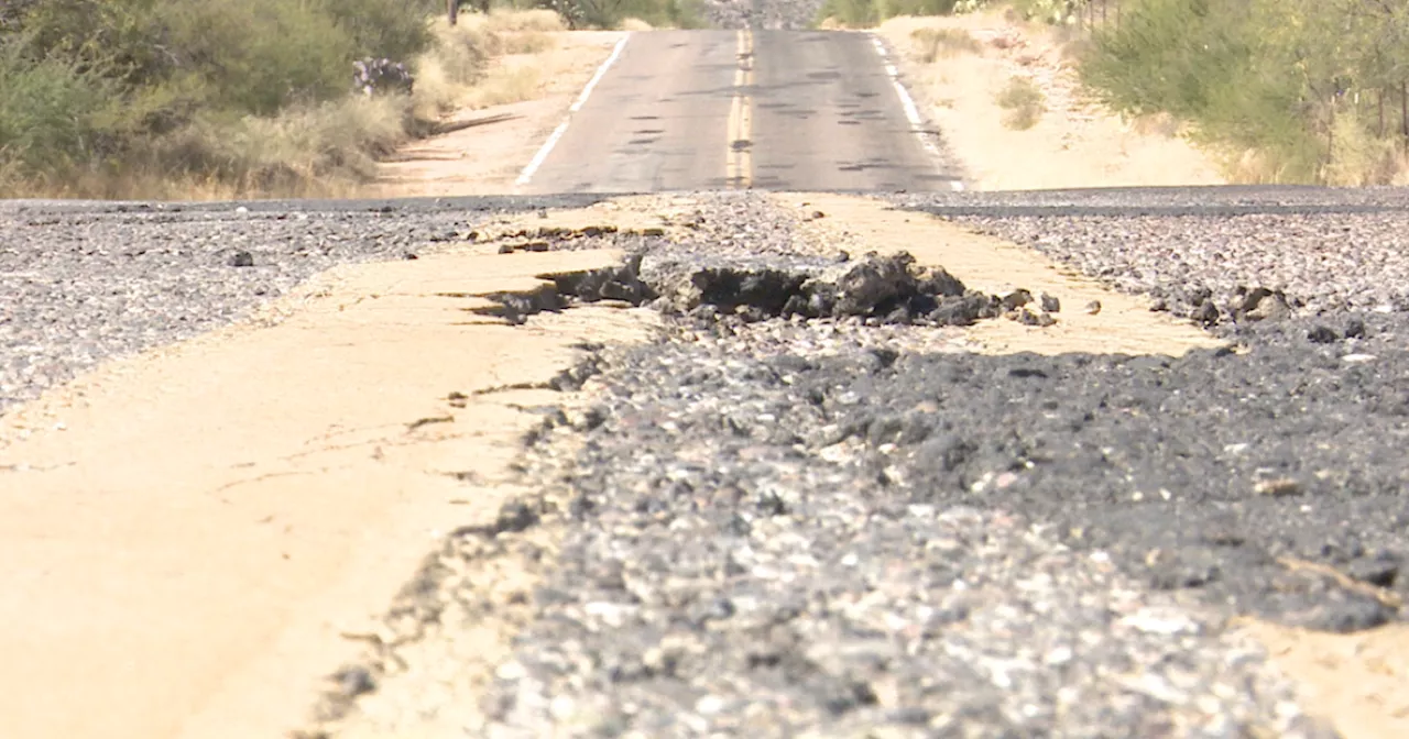 Pima County says this road is in 'good condition'; the Wrangler Ranches neighborhood disagrees