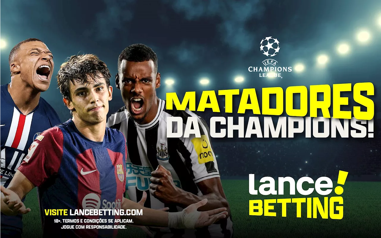 Artilheiros! Aposte R$100 e ganhe R$795 com João Félix, Isak e Mbappé na Champions