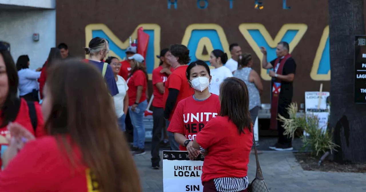 A third hotel reaches a deal with striking workers as Long Beach, Pasadena employees walk out