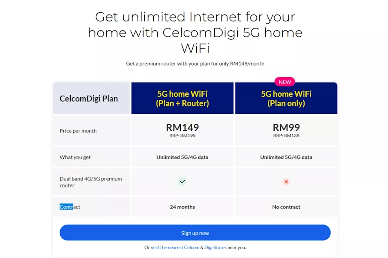 CelcomDigi Has A 5G Home WiFi Plan With No Contract For RM99 A Month