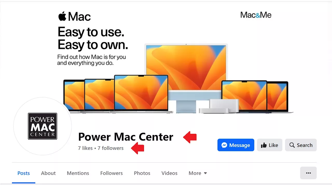 Beware of fake Power Mac Center Facebook accounts