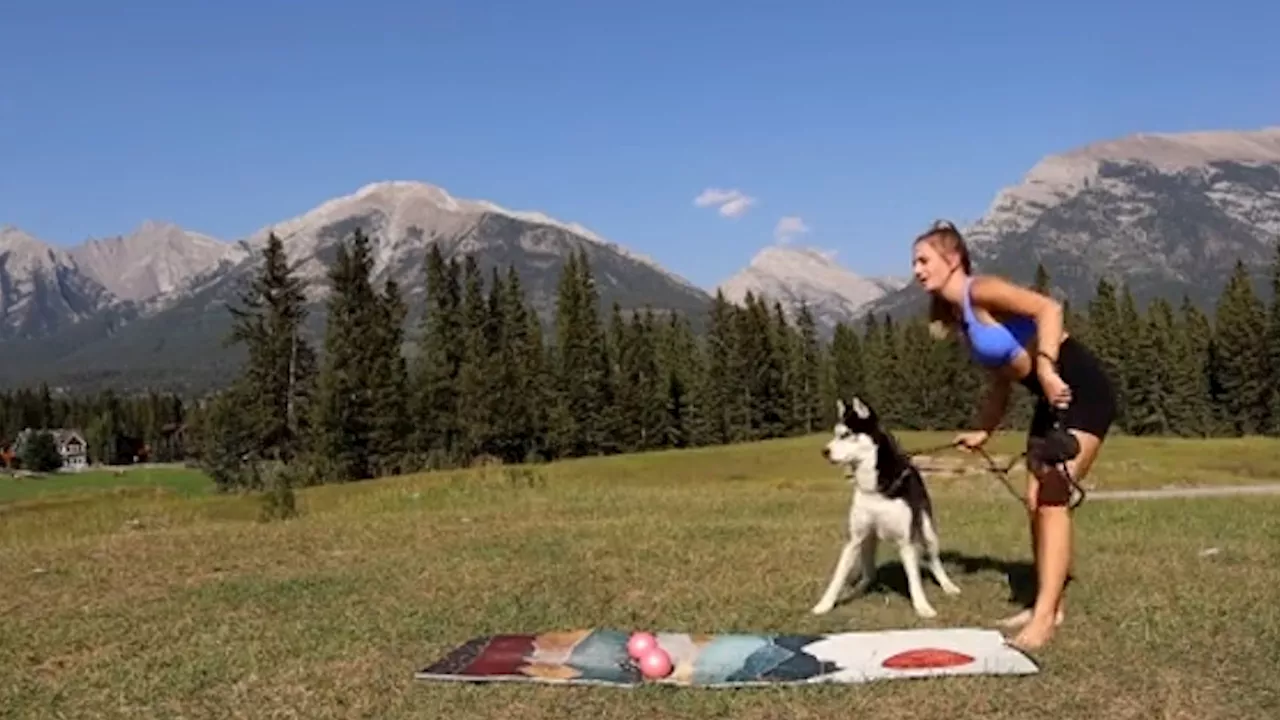 Pilates Instructor and Dog Flee After Bear Approaches During Workout Video