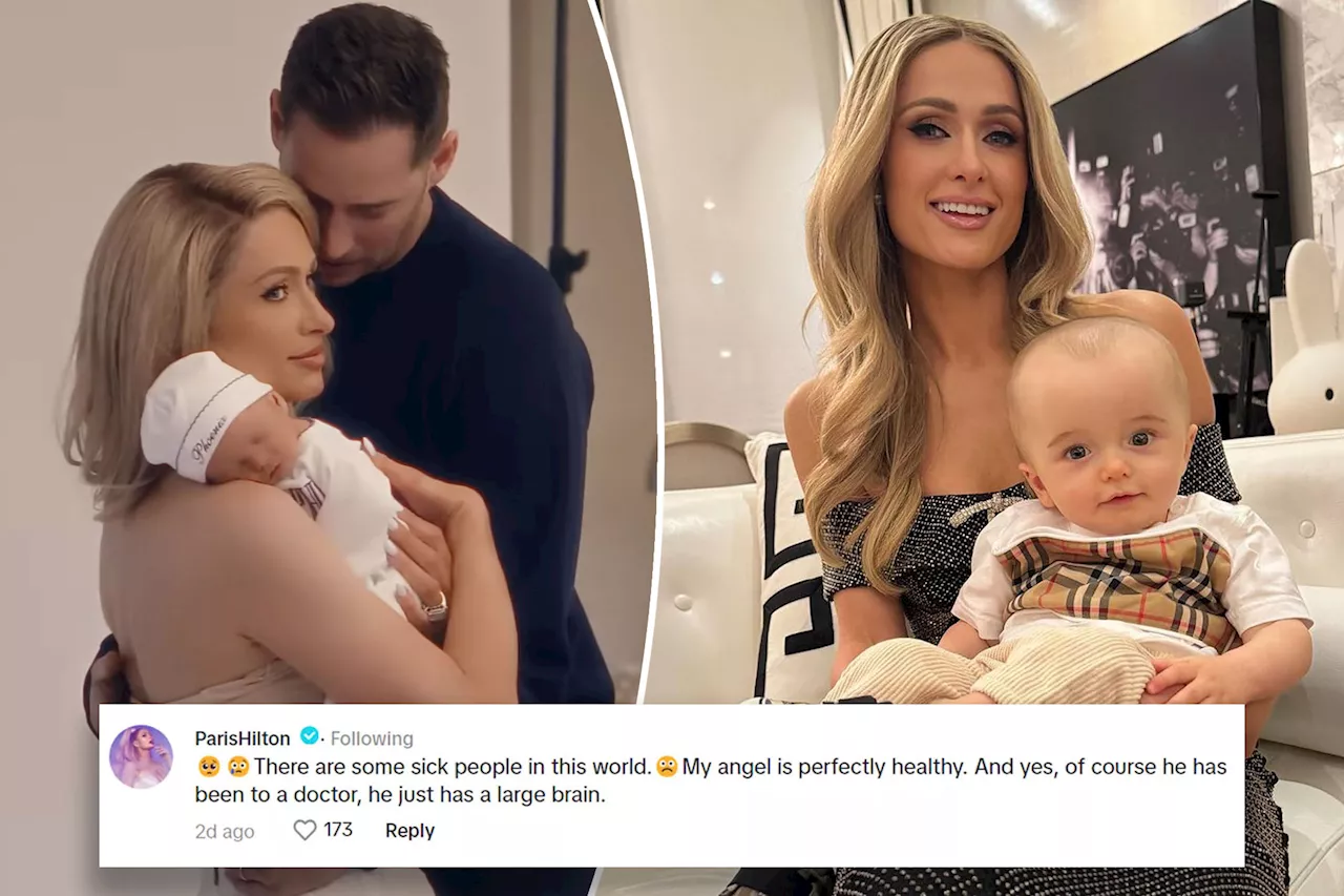 Paris Hilton slams 'sick' criticism of baby Phoenix's big head