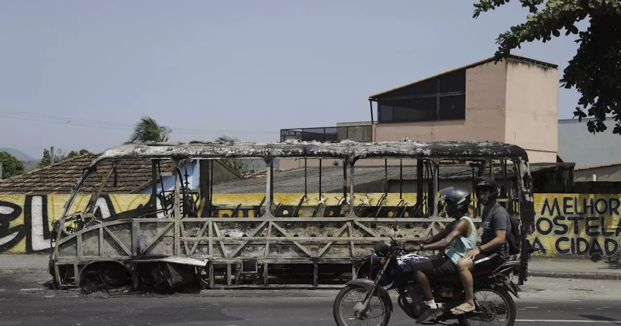 Rio de Janeiro deploys helicopters in extra security after a criminal gang torches 35 buses