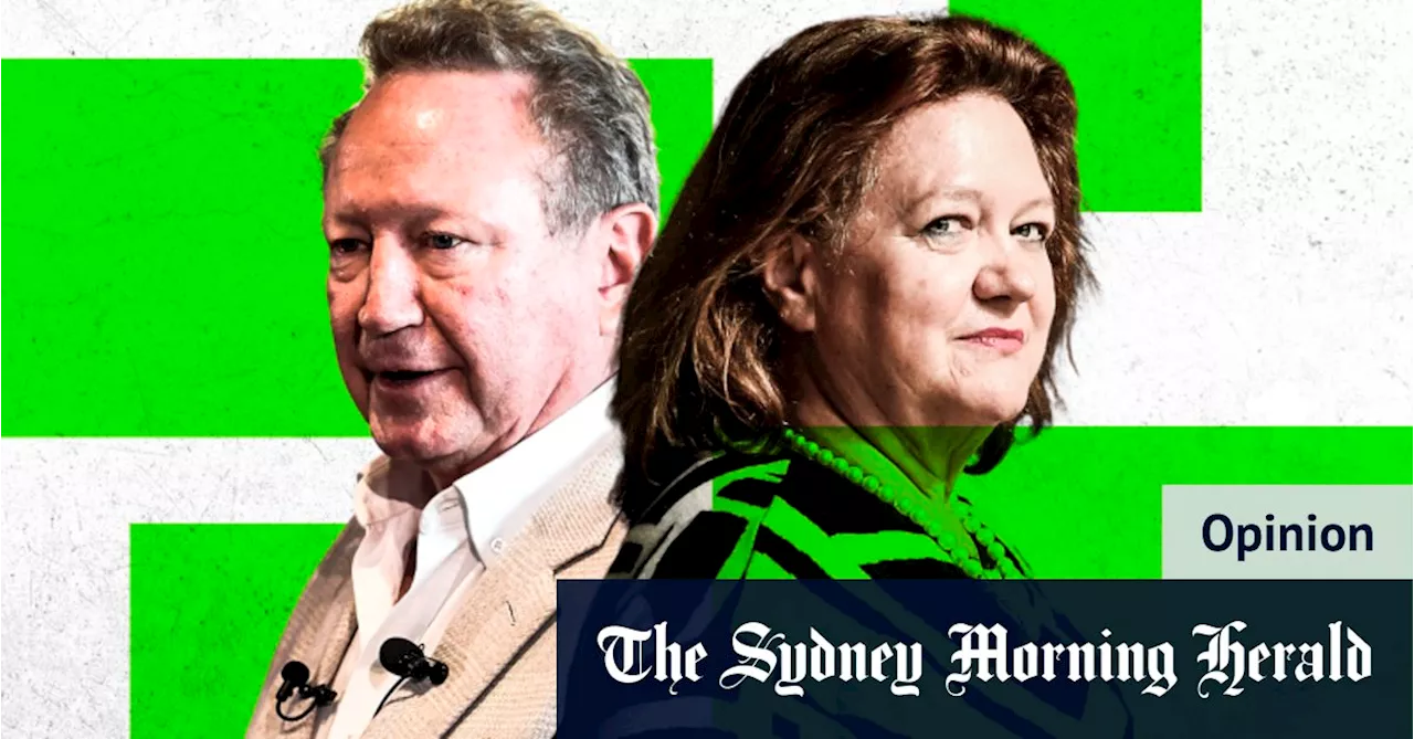 Gina Rinehart and Andrew Forrest battle it out in green energy race