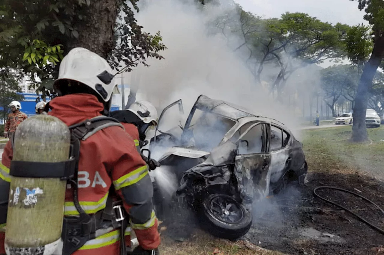 Singapore man dies in burning car after Johor crash: Malaysia police