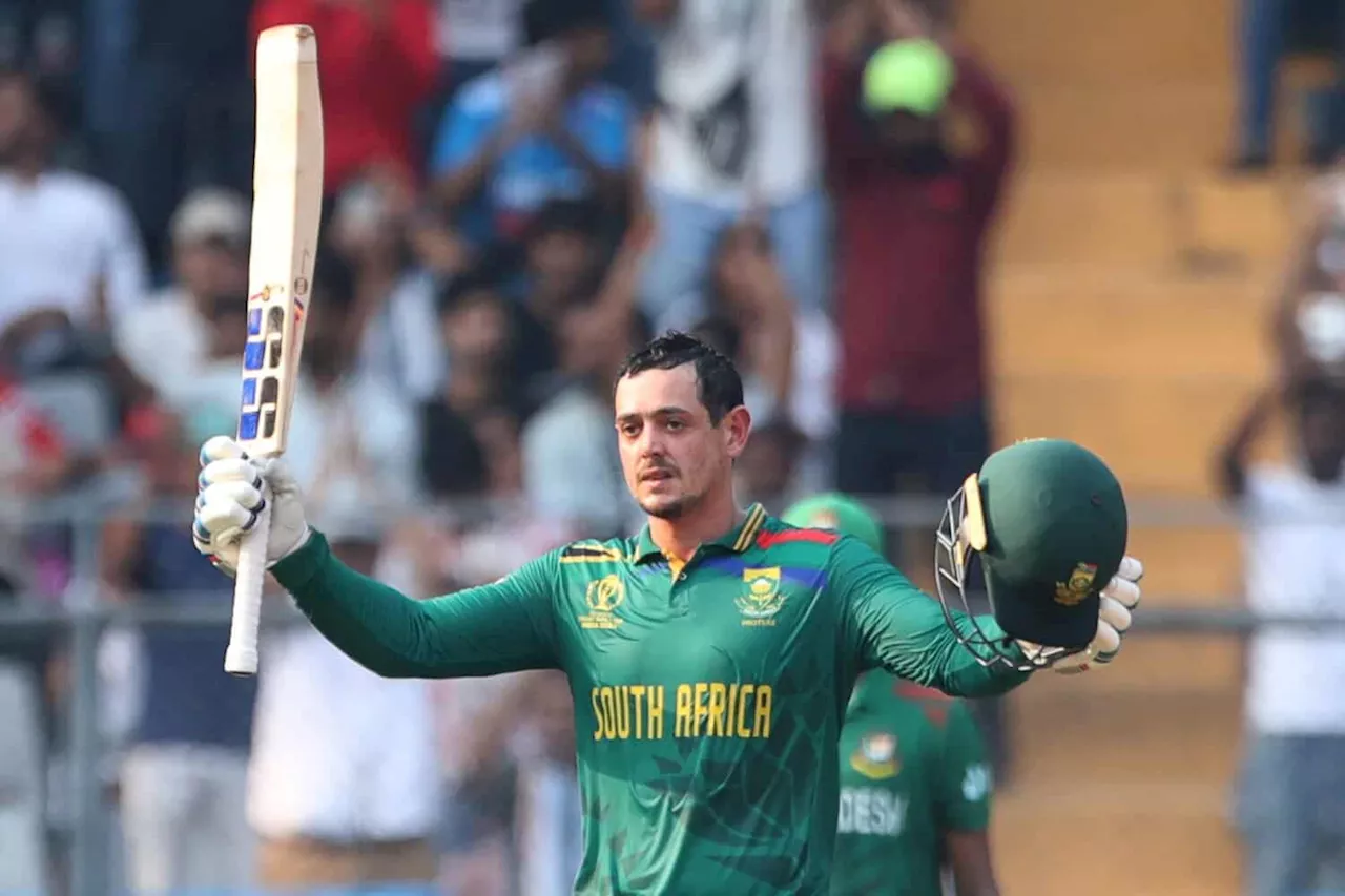 UPDATE: De Kock century carries Proteas to 382/5 against Bangladesh