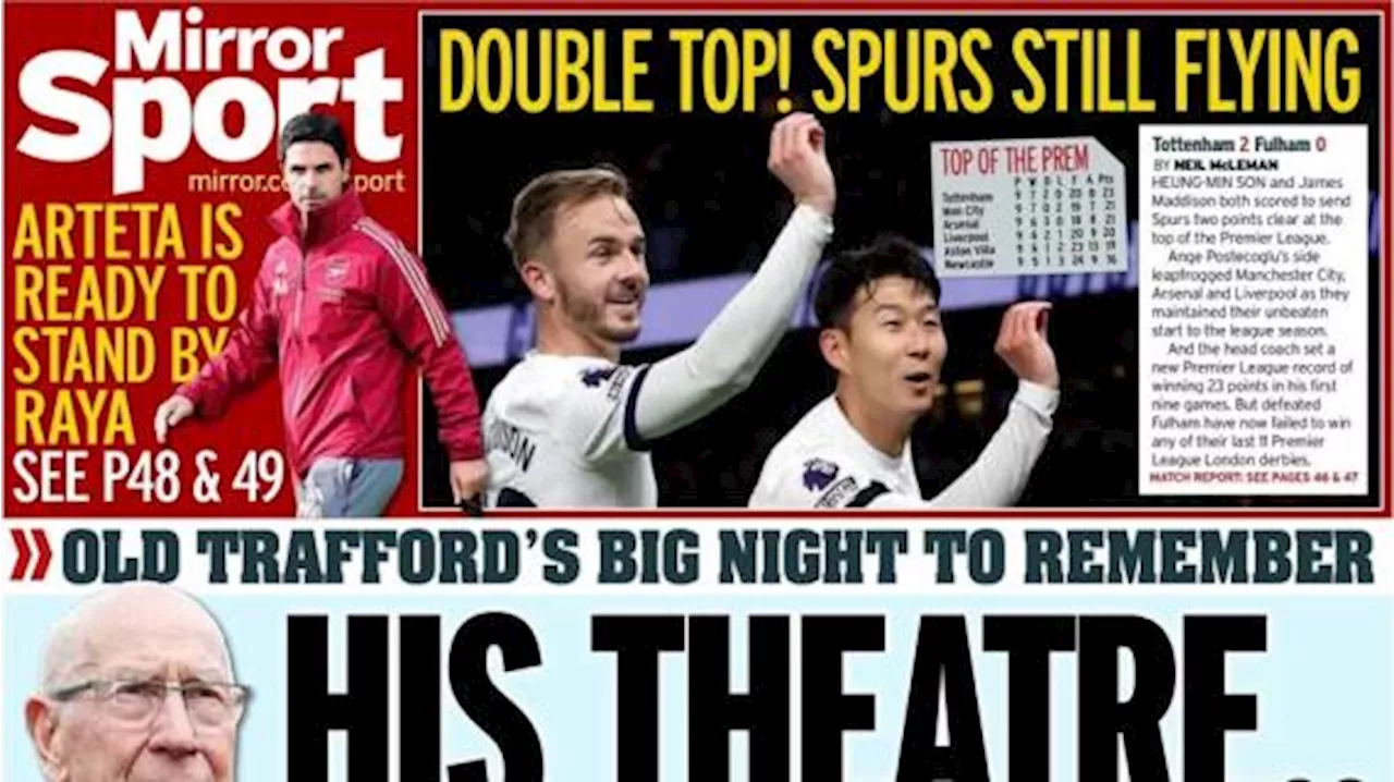 Le aperture dei quotidiani inglesi - Il Tottenham vola in testa alla Premier League