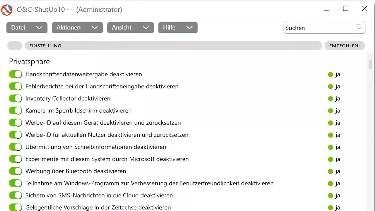 O&O ShutUp10++ Download - Antispy-Tool für Windows