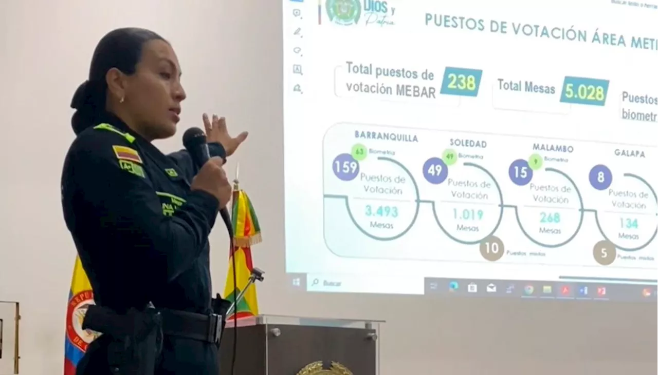 2.700 policías vigilarán 238 puestos de votación en Barranquilla y su área metropolitana