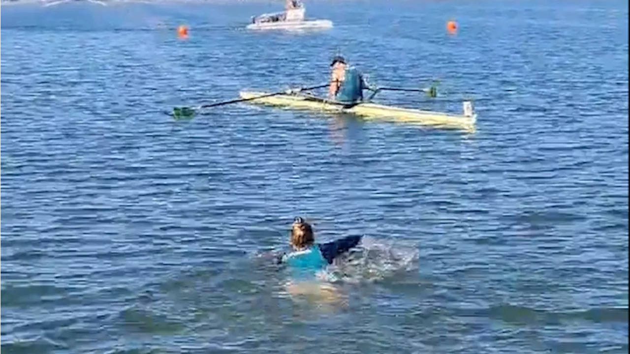 Namorada de medalhista brasileiro no Pan se joga em lago para comemorar ouro; veja