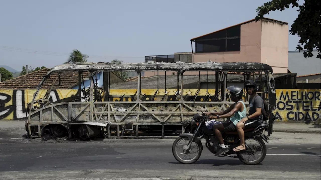 Rio de Janeiro deploys helicopters in extra security after a criminal gang torches 35 buses