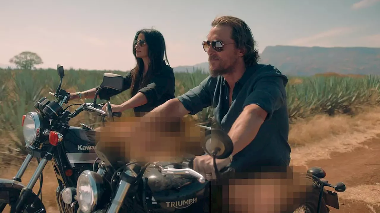 Matthew McConaughey and wife Camila wear NO PANTS on motorcycles for tequila brand Pantalones: 'The...