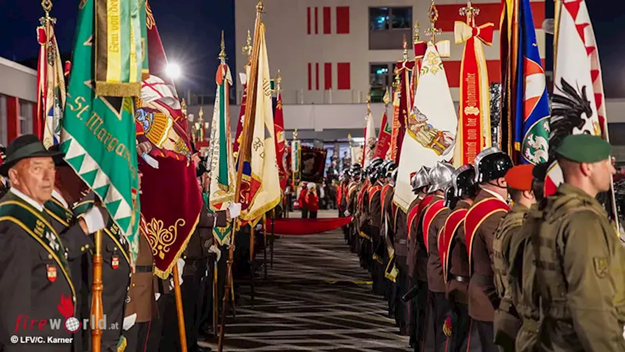 Gemeinsame Flaggenparade 2023 der steirischen Einsatzorganisationen in Lebring am Vorabend zum Nationalfeiertag