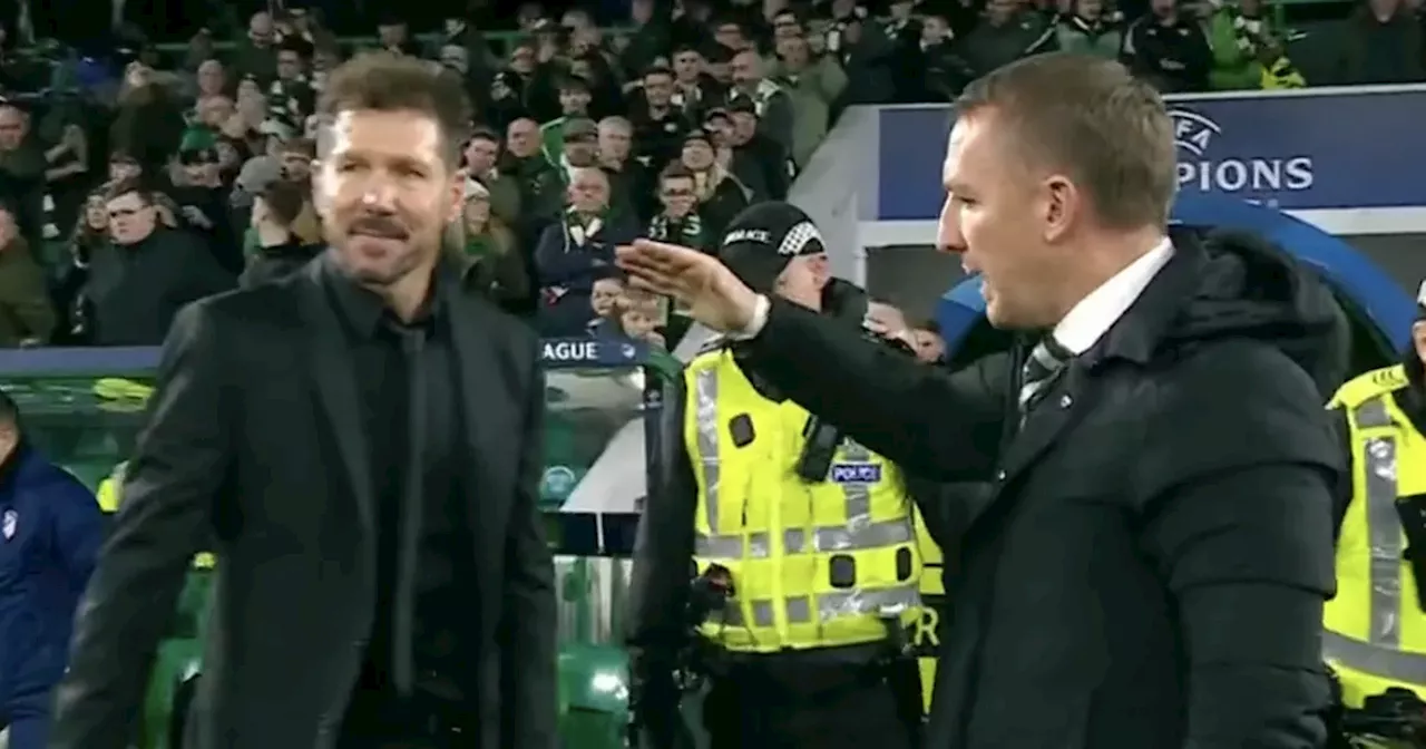 Diego Simeone shows no Brendan Rodgers Celtic love in post-match handshake clip