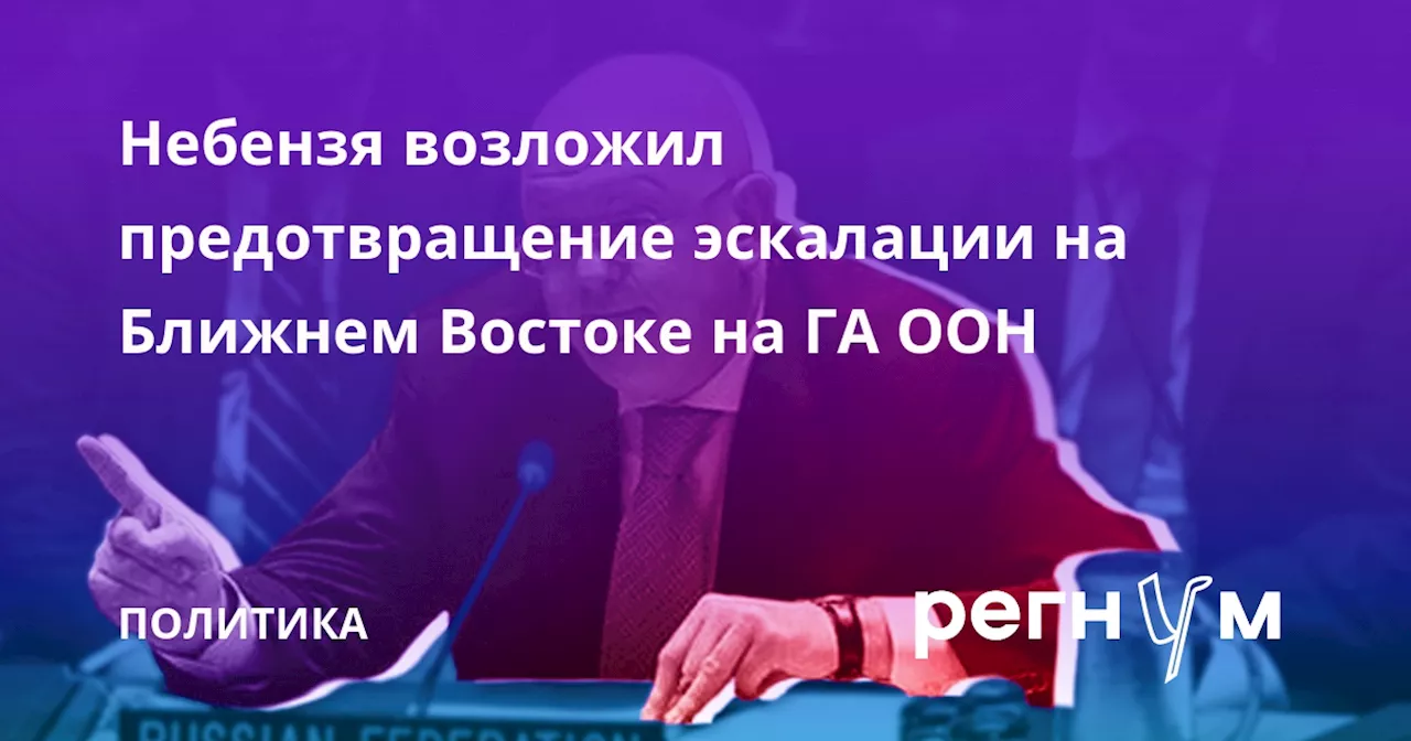 Небензя возложил предотвращение эскалации на Ближнем Востоке на ГА ООН