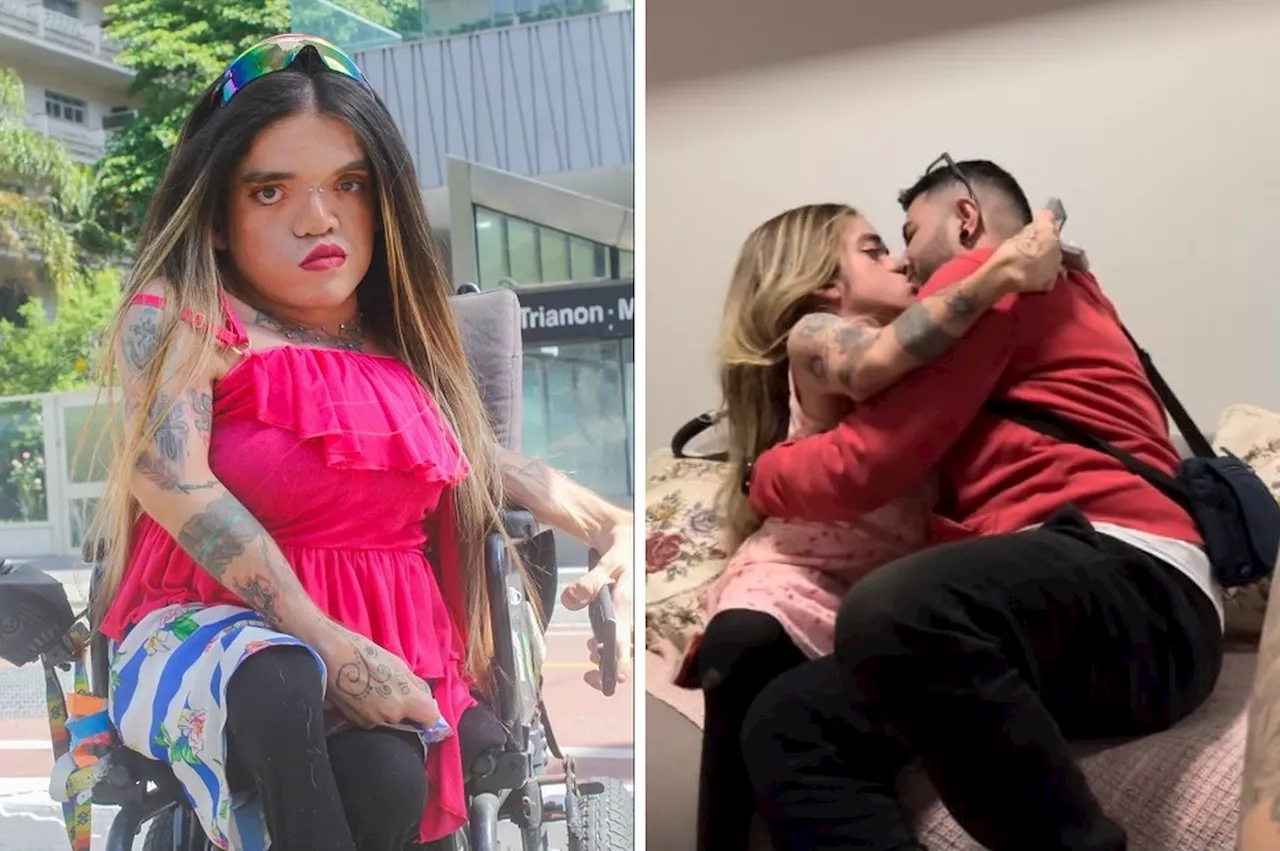 Influenciadora trans Leandrinha Du Art surpreende rapaz com pedido de namoro e beija muito