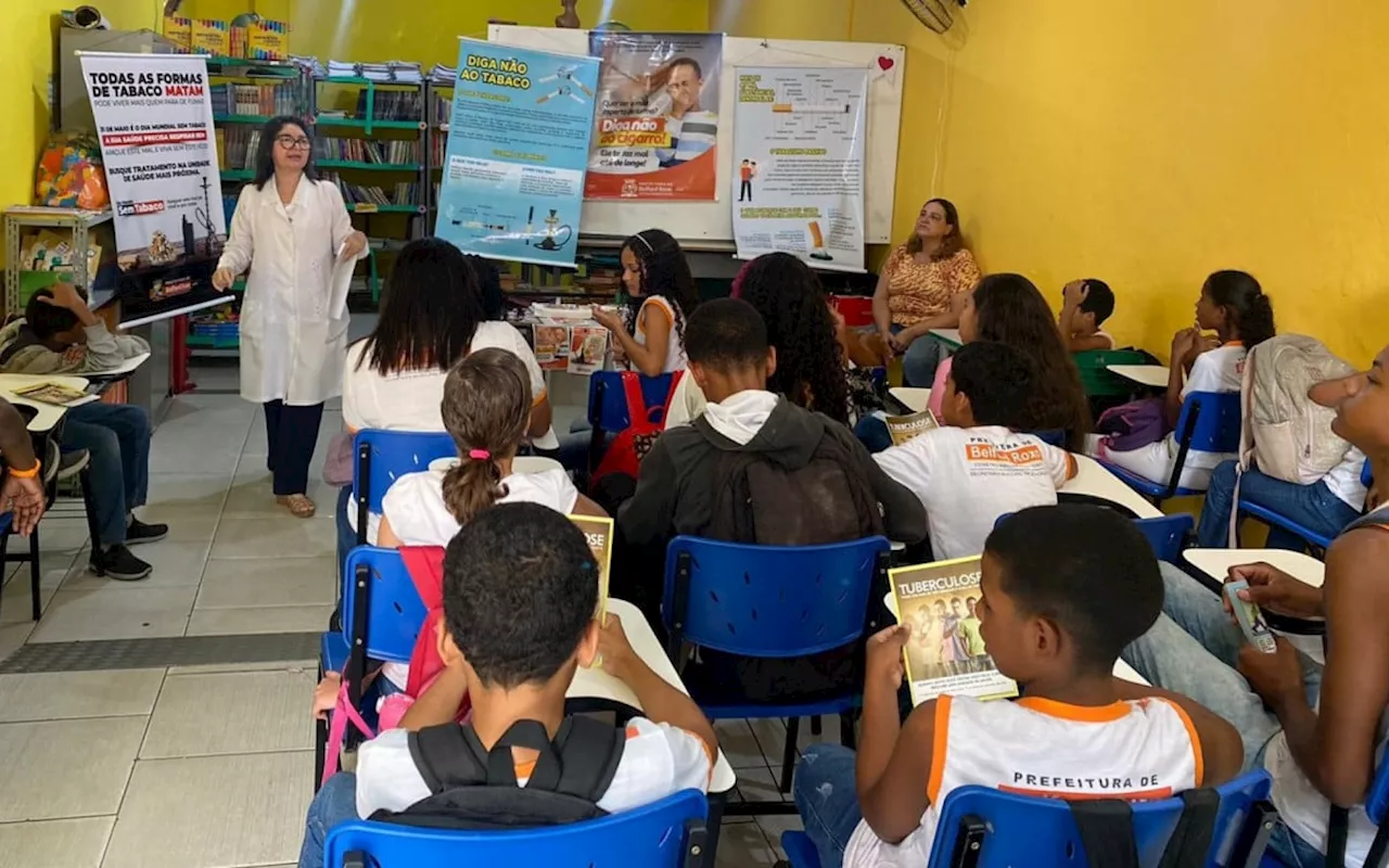 Saúde de Belford Roxo promove ação educativa sobre tuberculose e tabagismo em Heliópolis