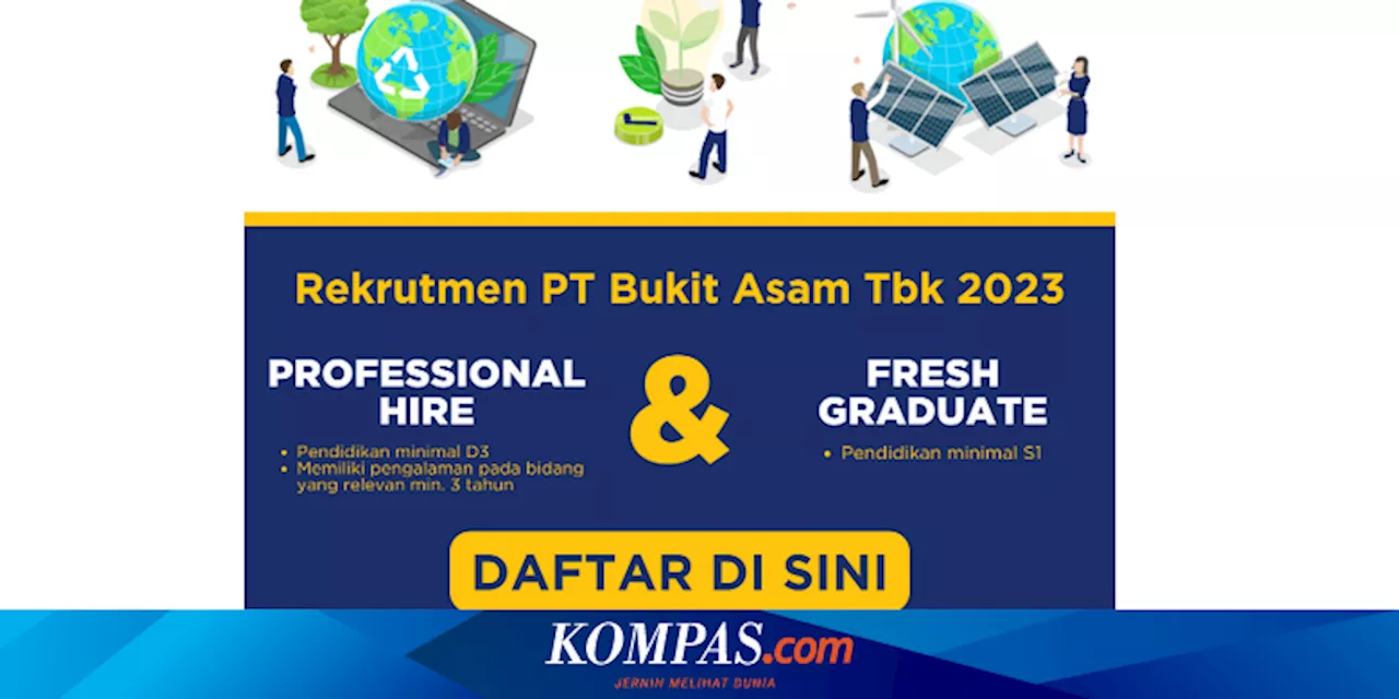 Rekrutmen BUMN Bukit Asam 2023 Resmi Dibuka, 'Fresh Graduate' dan Profesional Bisa Daftar!