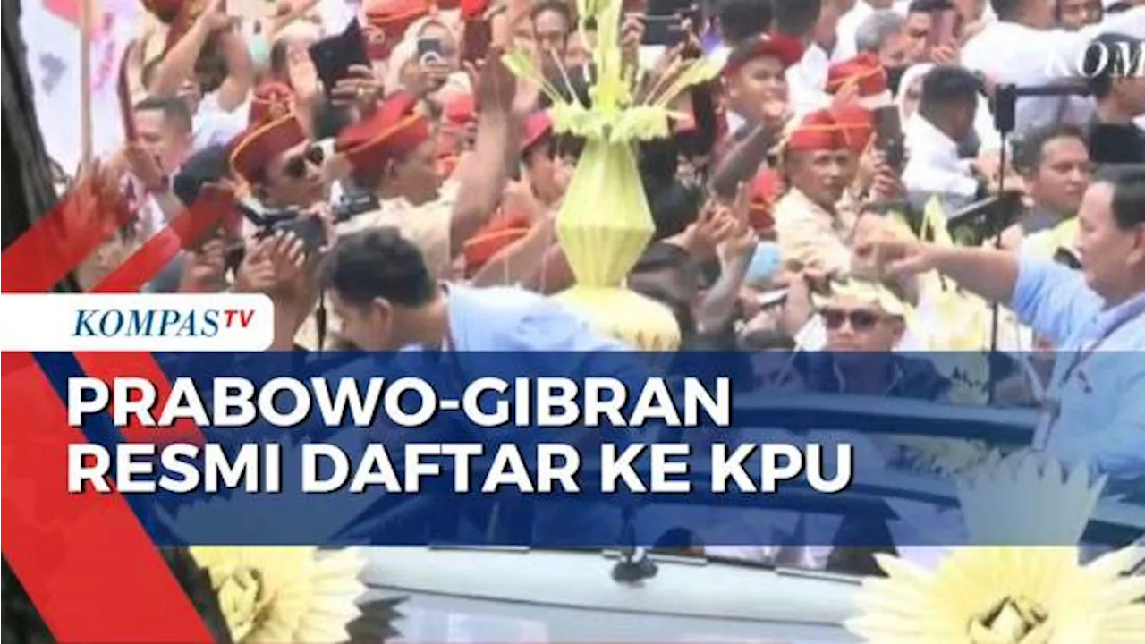 Daftar Pilpres 2024, Prabowo-Gibran Diarak ke KPU